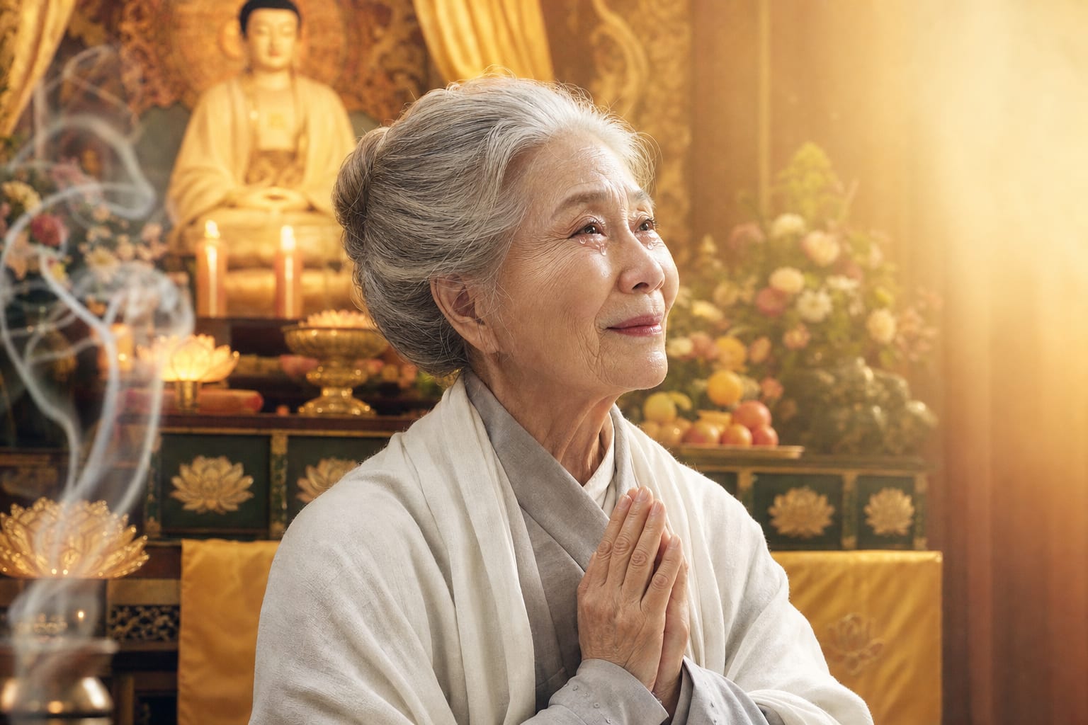 提起女儿时的泪光